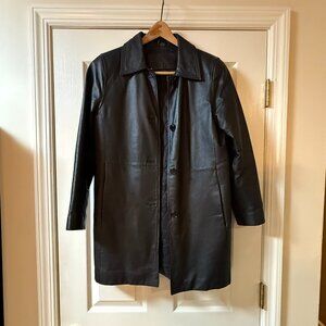 Jacqueline Ferrar Black Leather Jacket Petite XSmall
